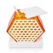 Hexagon Acrylic Honey Dish with Lid & Spoon | Rosh Hashanah Judaica Honey Bowl