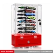 16-Slot Acrylic Knife Display Case | Lockable Rotating Collector Stand