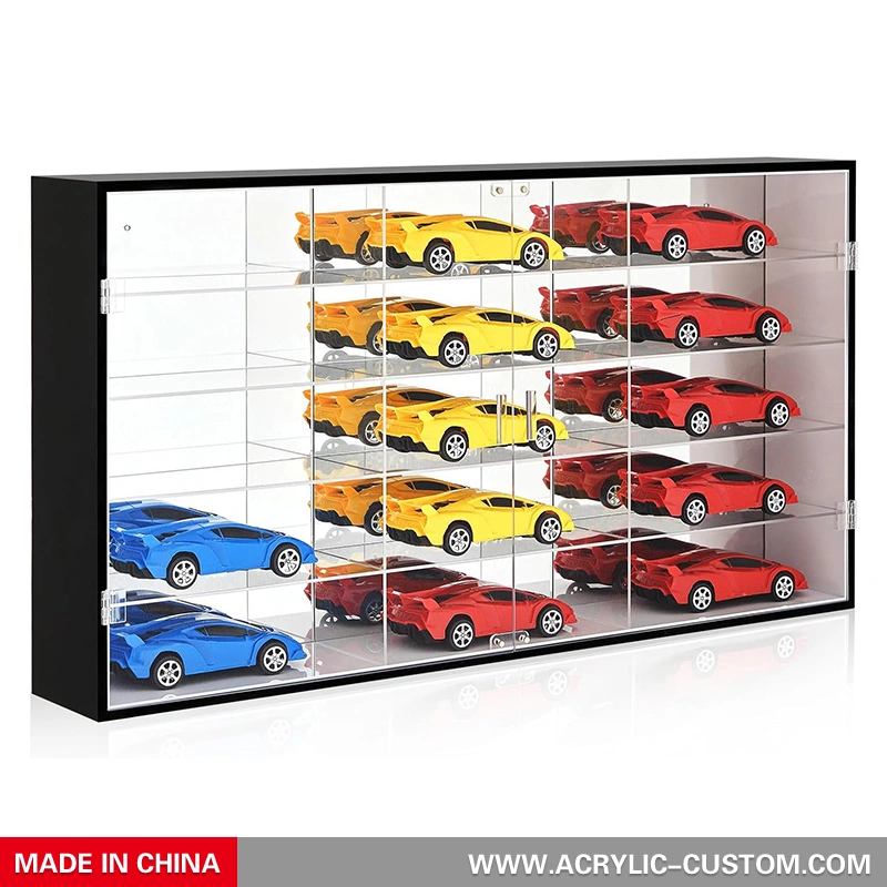 Acrylic Toy Car Display Case - 1/24 Acrylic Diecast Car Display Case with 15 Compartments