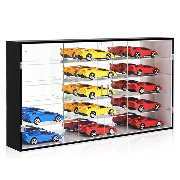 Acrylic Toy Car Display Case - 1/24 Acrylic Diecast Car Display Case with 15 Compartments