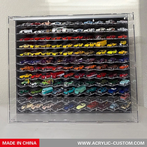 120-Car 1:64 Diecast Display Case with LED | Wall-Mount Acrylic Showcase