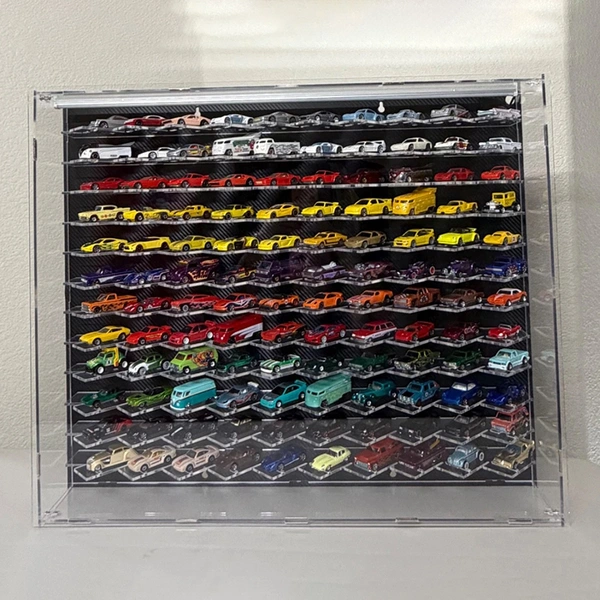 120-Car 1:64 Diecast Display Case with LED | Wall-Mount Acrylic Showcase