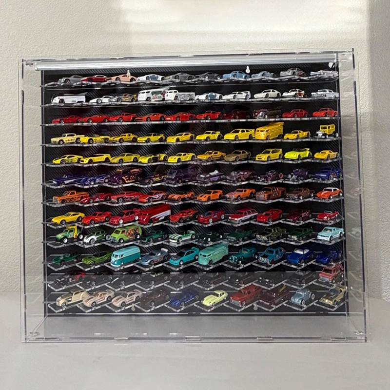 120-Car 1:64 Diecast Display Case with LED | Wall-Mount Acrylic Showcase
