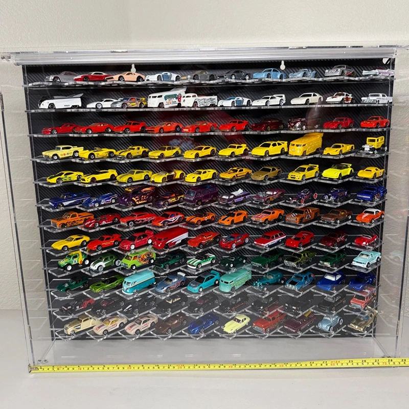 120-Car 1:64 Diecast Display Case with LED | Wall-Mount Acrylic Showcase