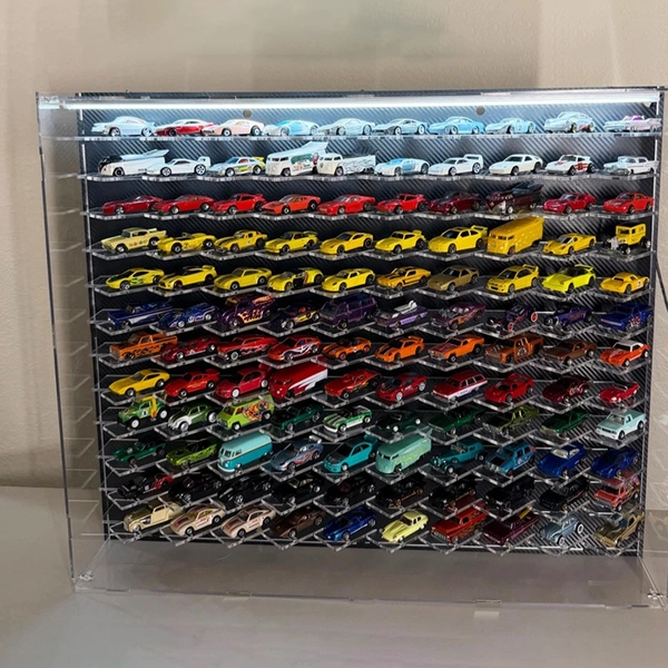 120-Car 1:64 Diecast Display Case with LED | Wall-Mount Acrylic Showcase