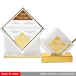 Lucite Simanim Card Set & Honey Dish | 6-Pack Rosh Hashanah Gift