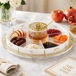 Lucite Rosh Hashanah Simanim Tray with Honey Jar | 8-Section Judaica Server