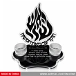 Lucite Shabbat Candle Tray with 2 Votive Holders | Modern Judaica