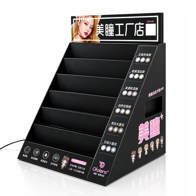 Countertop Makeup Display Stand | Tiered Cosmetics Retail Display Rack
