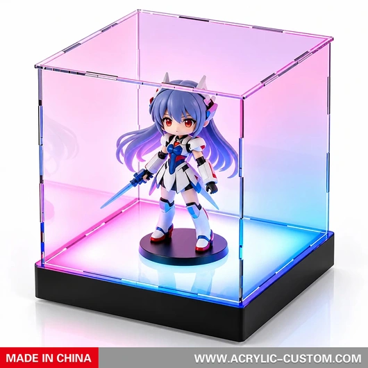 Acrylic Toy Figure Display Case with LED Light
