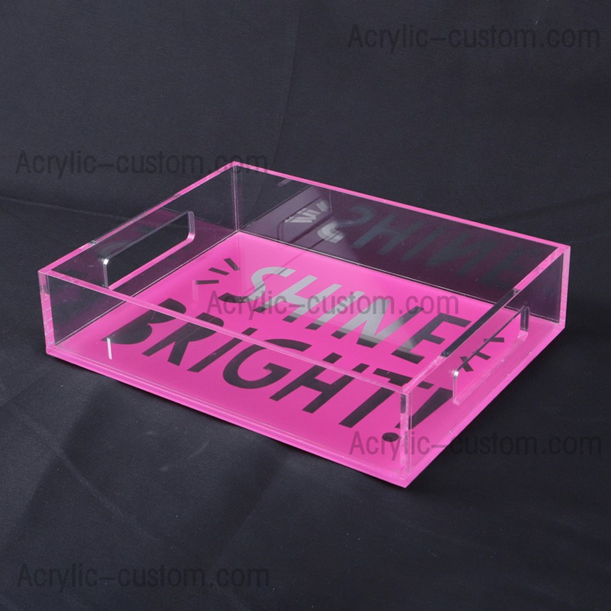 Lucite Tray, Acrylic Serving Tray with Handles