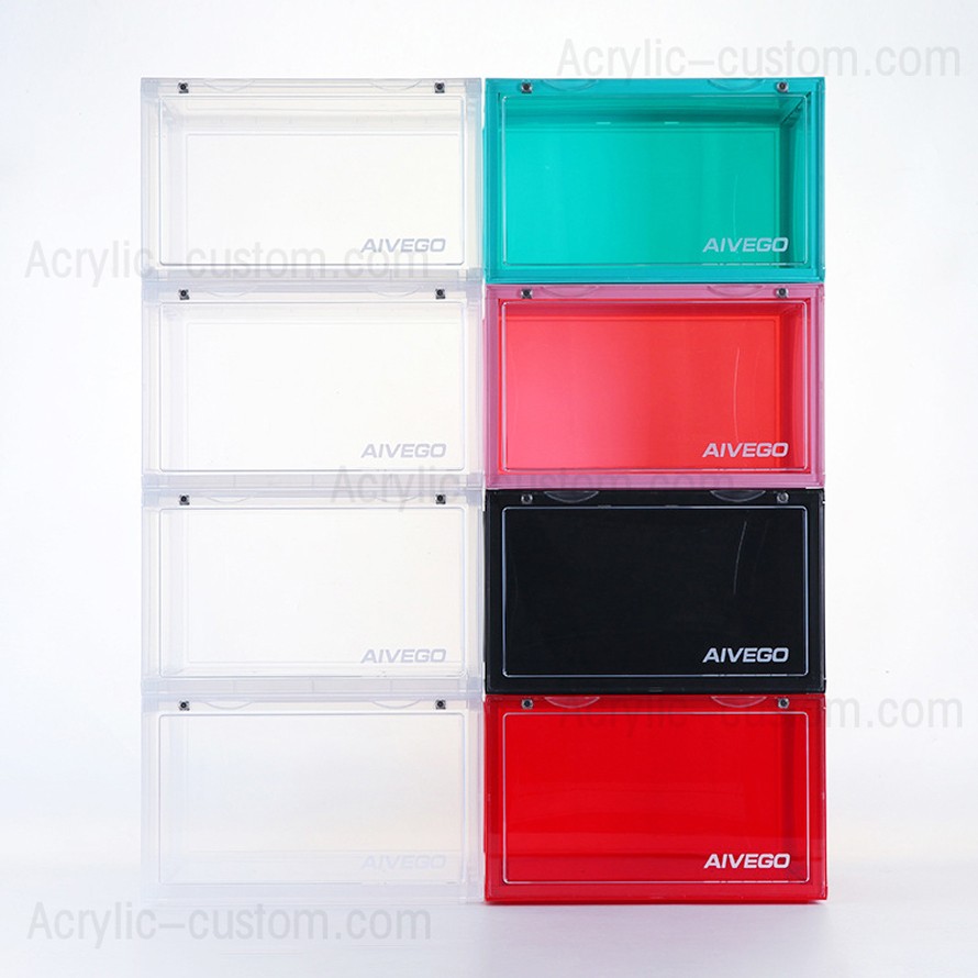 Plastic Stackable Shoe Storage Box for Sneaker Display