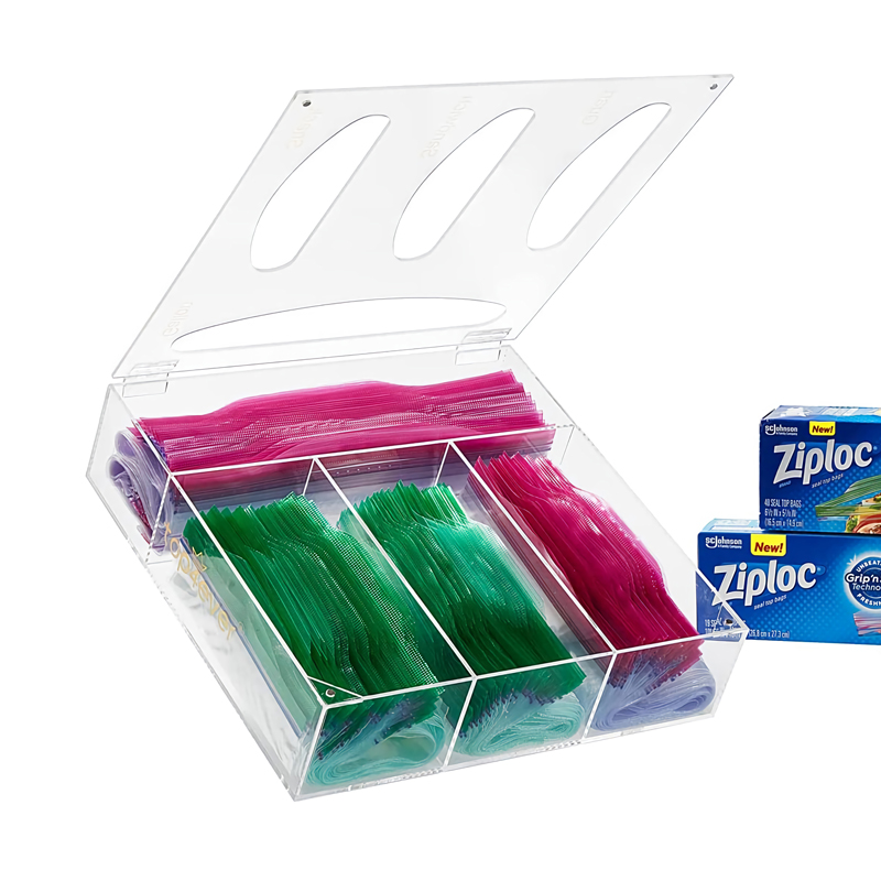 Organisateur de stockage de sac ziplock en acrylique pour cuisine Drawe