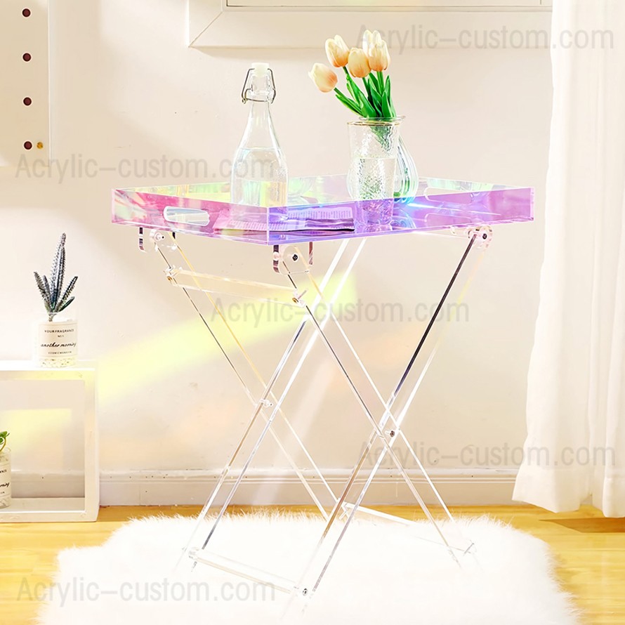 Acrylic Tray Rainbow Folding Tray Table