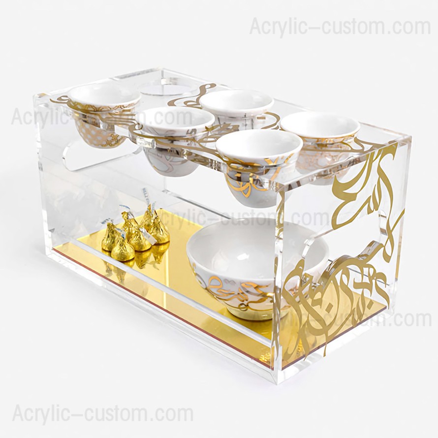 Acrylic Tray Holder for Arabic Coffee Cups
