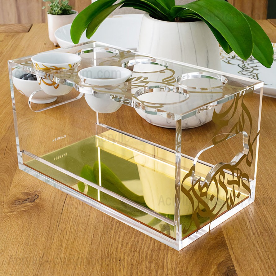 Acrylic Tray Holder for Arabic Coffee Cups