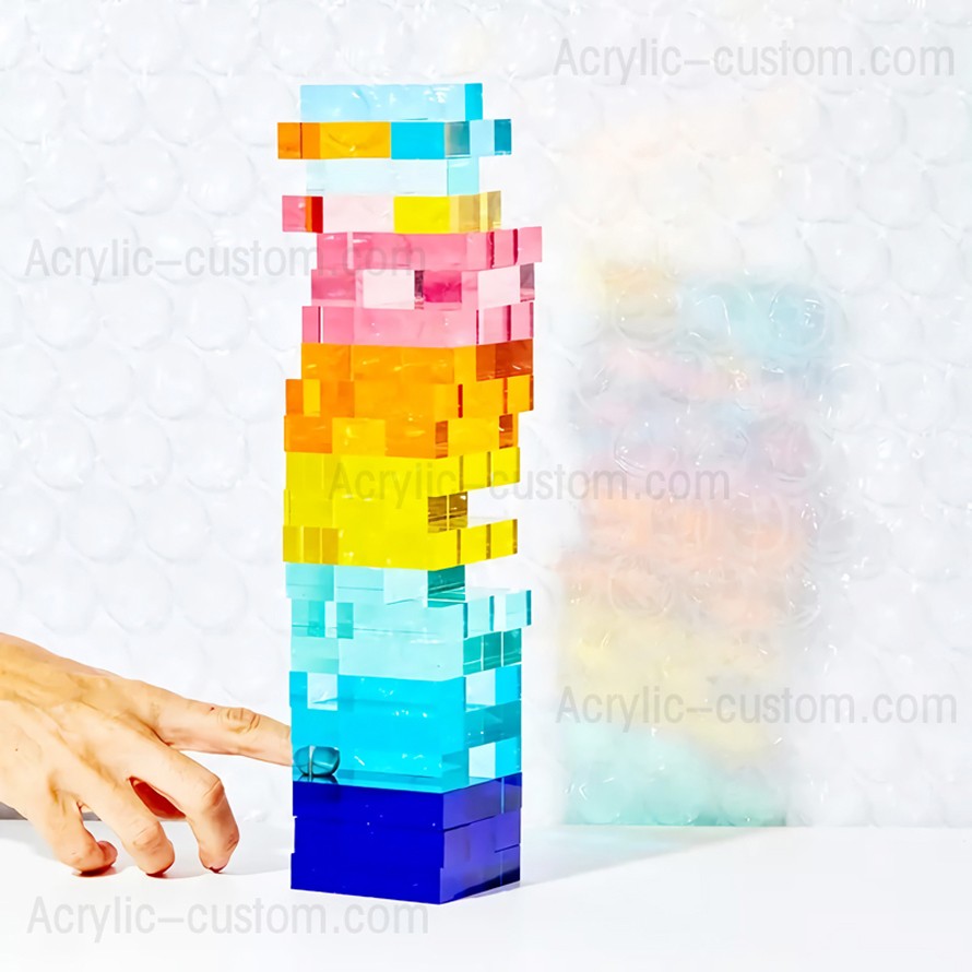 3D Tumbling Block Puzzle Game Acrylic Tumble Tower Set
