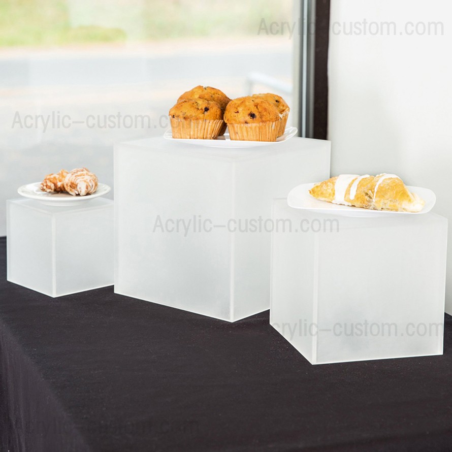 Acrylic Cube Risers Frosted Display Risers Set