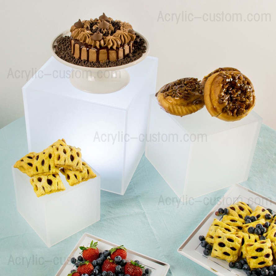 Acrylic Cube Risers Frosted Display Risers Set