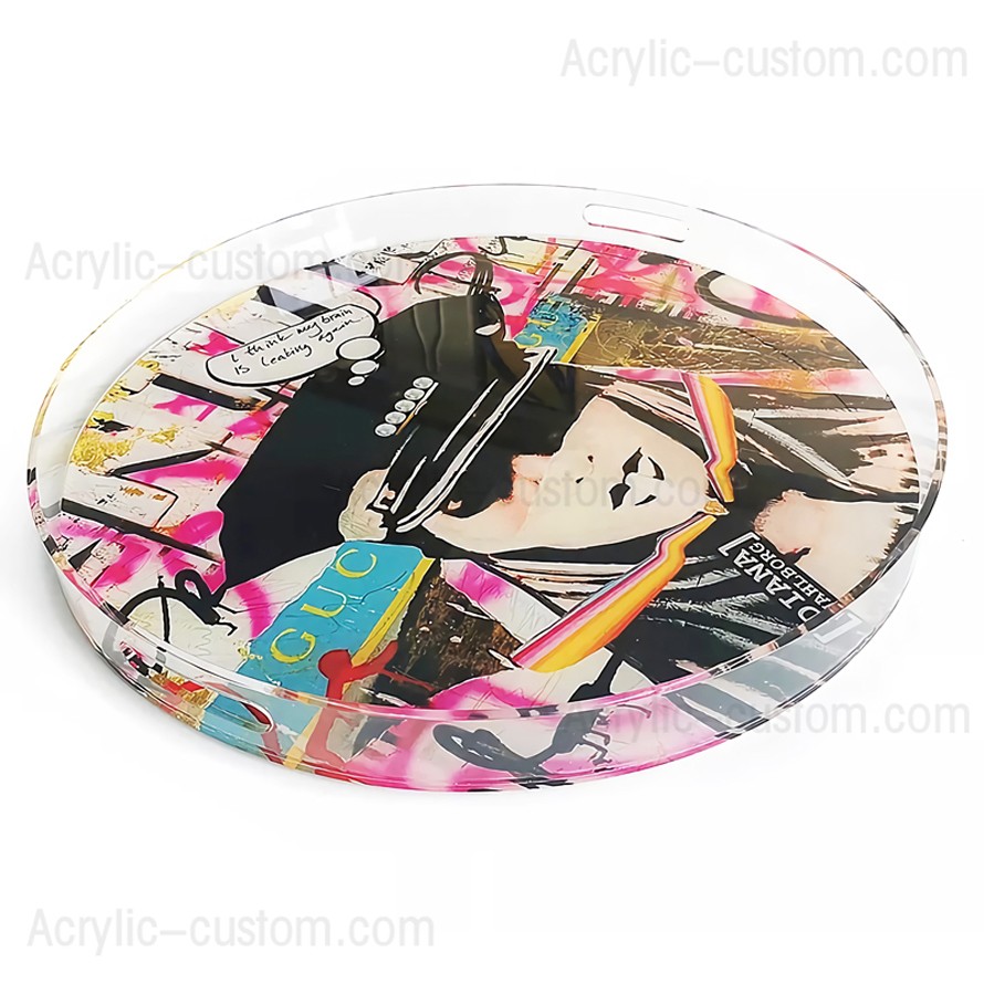 Lucite Decor Serving Tray - Custom Pattern Acrylic Trays