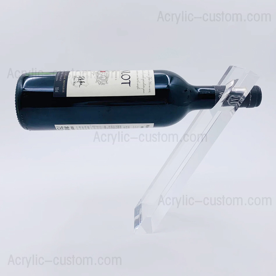 Countertop Balanced Lucite Wine Bottle Rack Acrylic Wine Stand