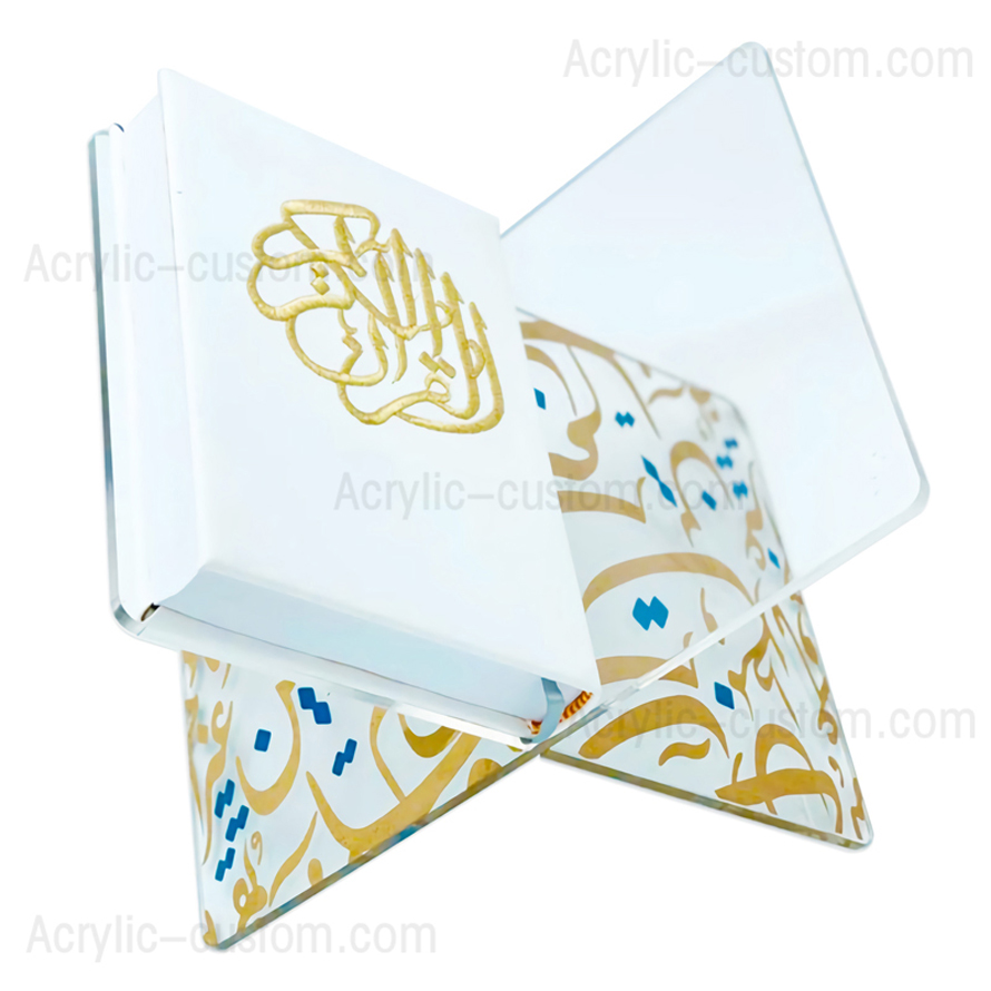 Open and Closed Acrylic Book Reading Stand - Quran Stand