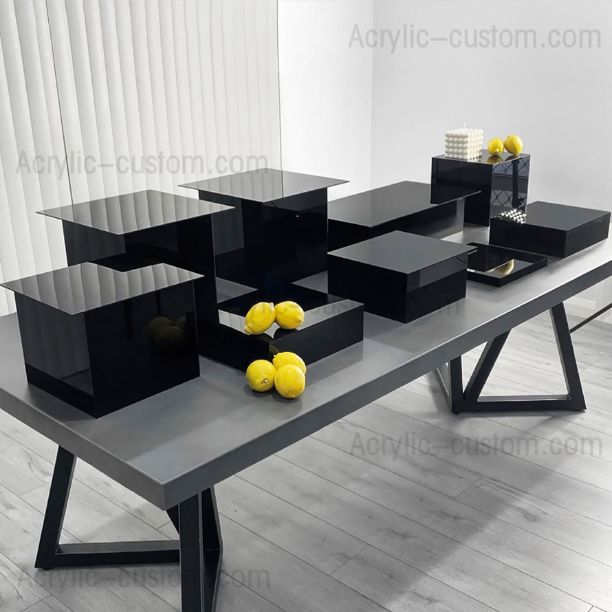 Black Food Acrylic Risers for Display