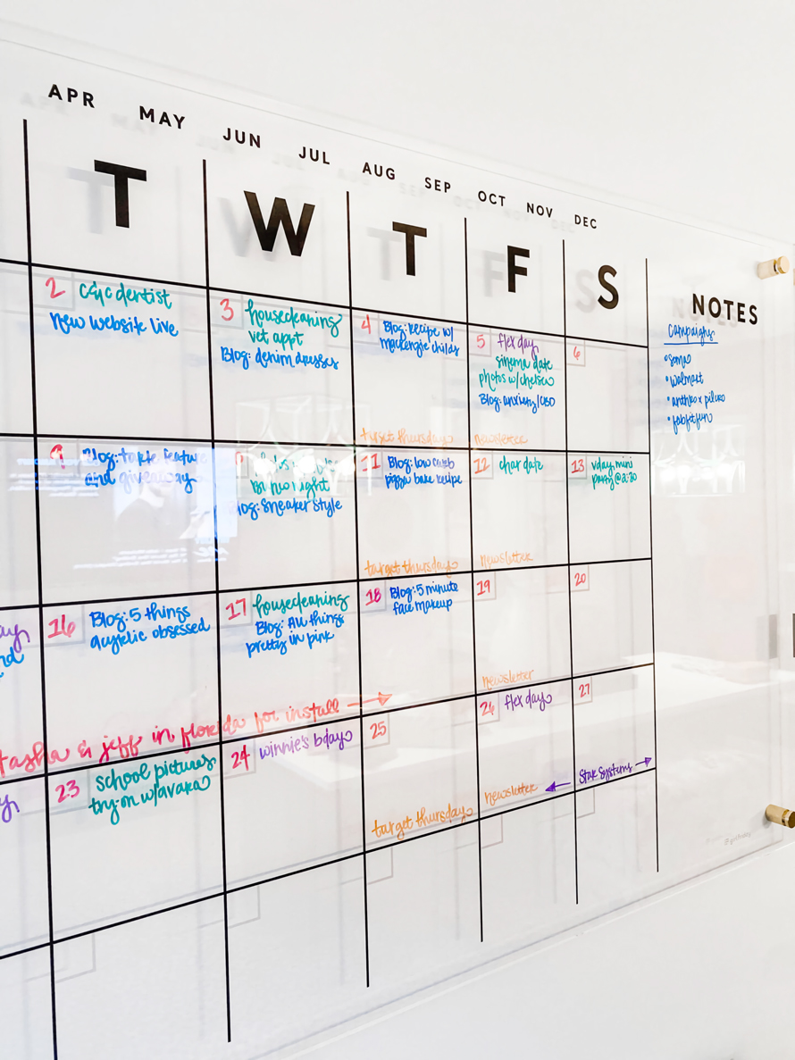 Personalized Acrylic Calendar - Dry Erase Acrylic Wall Calendar