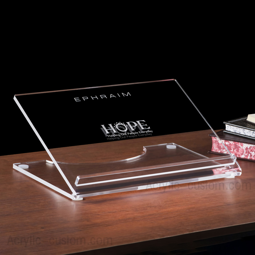Clear Lucite Tabletop Shtender - Clear Acrylic Book Stand
