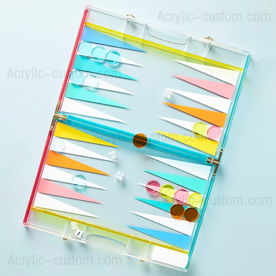 Lucite Backgammon-Spielset