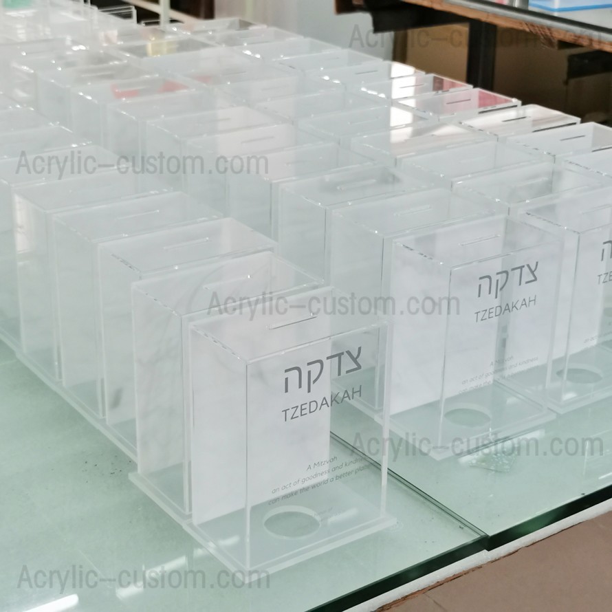 Marble Tzedakah Box for Jewish Gifts