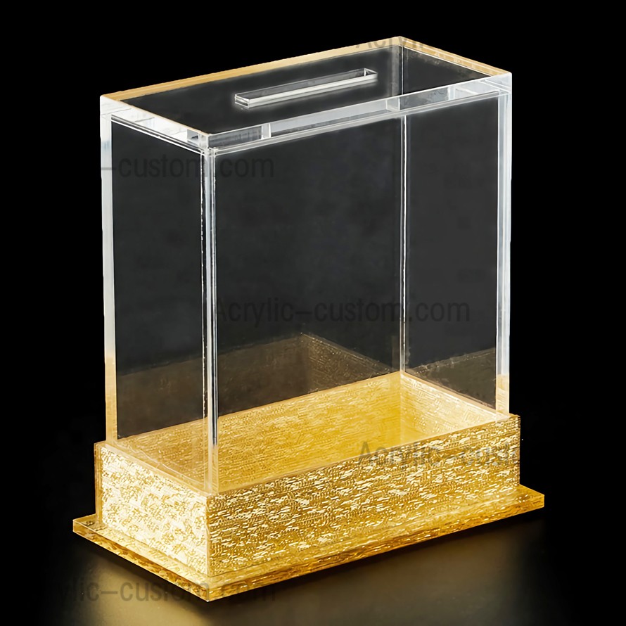 Lucite Tzedakah Box - Tzedakah Charity Acrylic Box for Donation