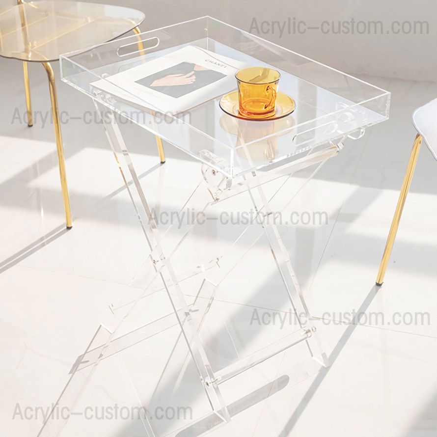 Lucite Folding Tray Table - Acrylic Coffee Table
