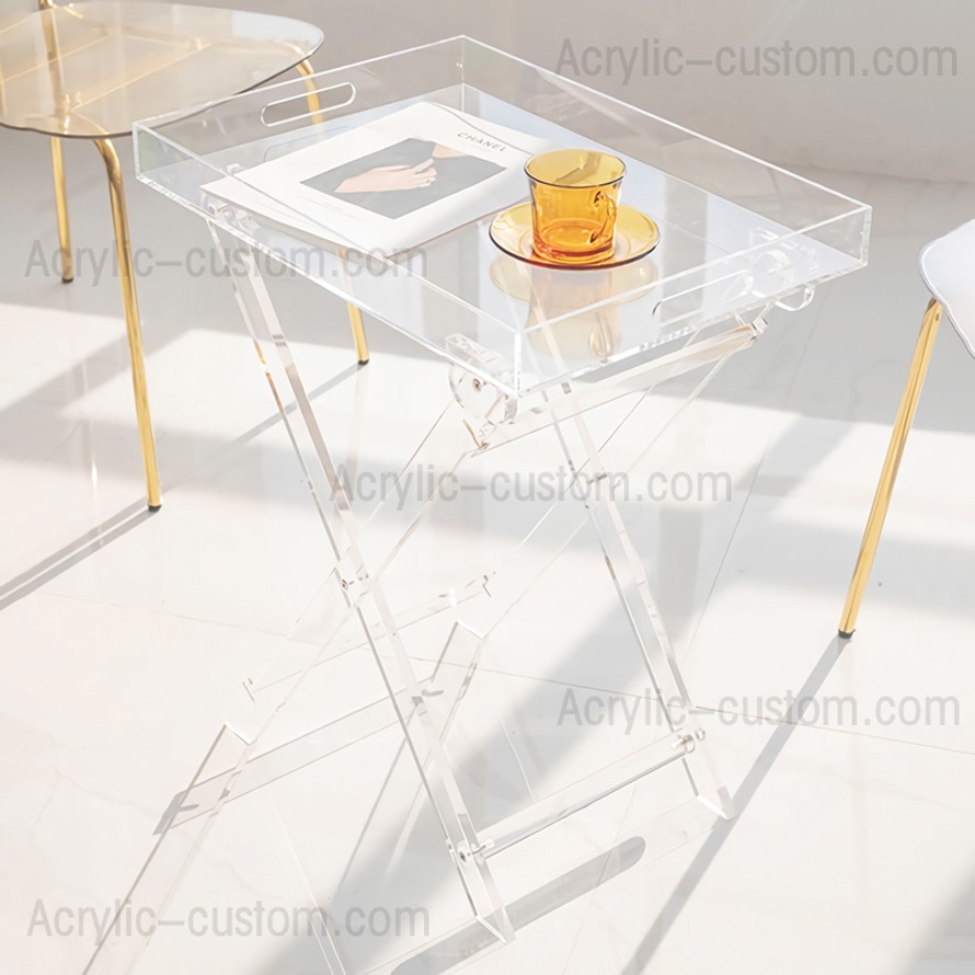 Mesa de bandeja plegable Lucite - Mesa de centro de acrílico