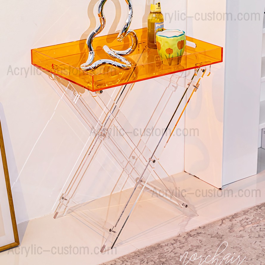 Lucite Folding Tray Table - Acrylic Coffee Table