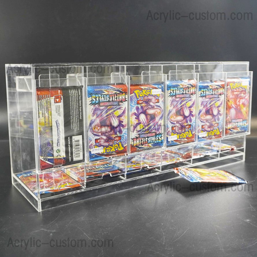 Acrylic Booster Pack Card Dispenser 6-Slot Display