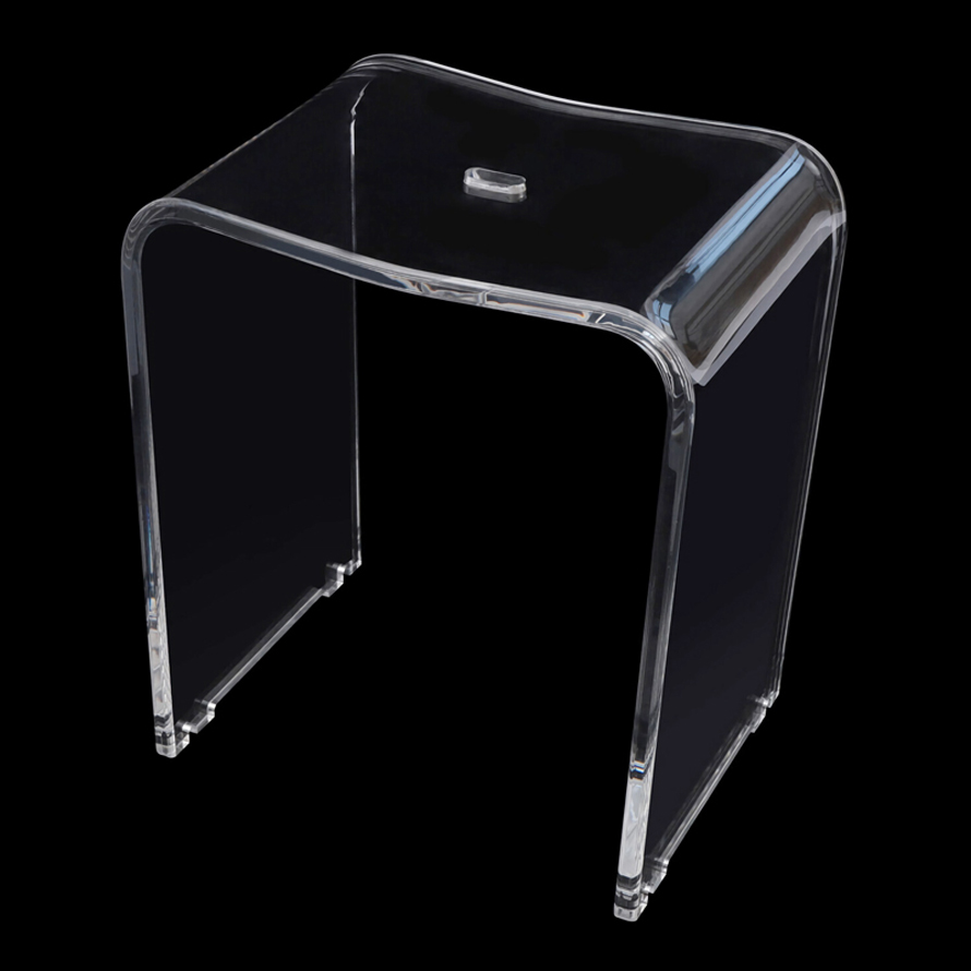 Bathroom Acrylic Shower Stool - Lucite Furniture