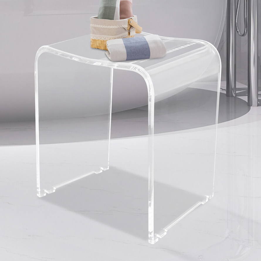 Bathroom Acrylic Shower Stool - Lucite Furniture