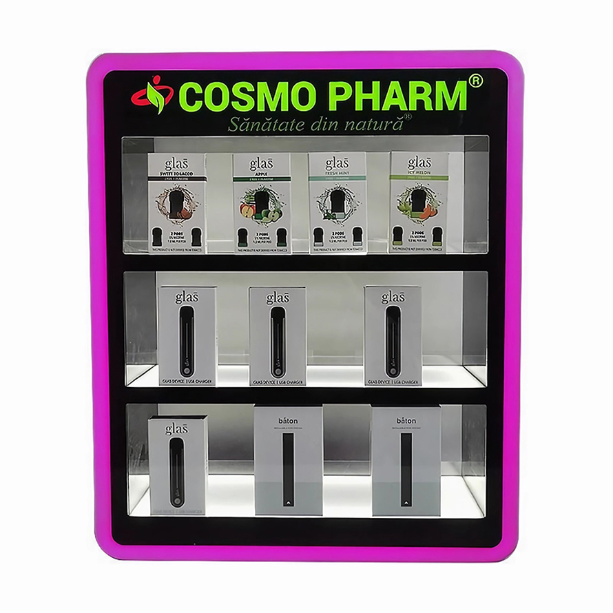 7 Color RGB Electronic Cigarette Display Cabinet/Vape Display Cases