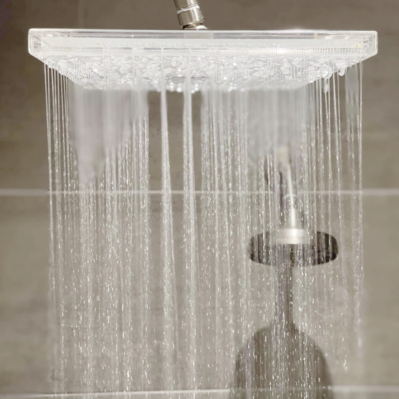 Clear Rainfall Acrylic Shower Head - XL Shower Head