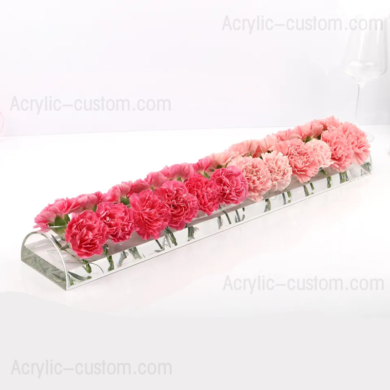 Jarrones rectangulares de centro de mesa floral
