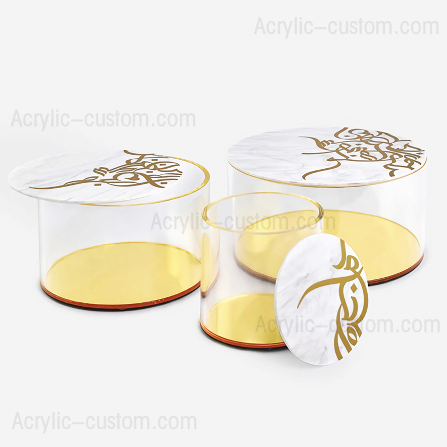 Custom Round Acrylic Box - Ramadan Box Candy Storage Container