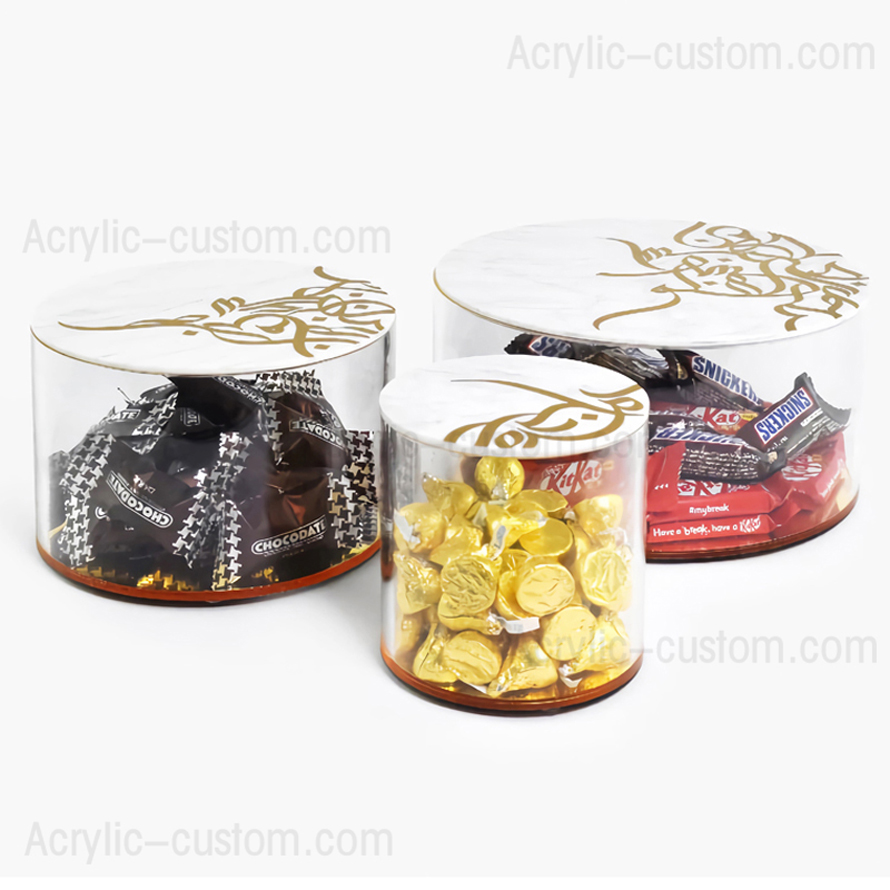 Boîte de rangement en acrylique pour bonbons, boîte de Ramadan