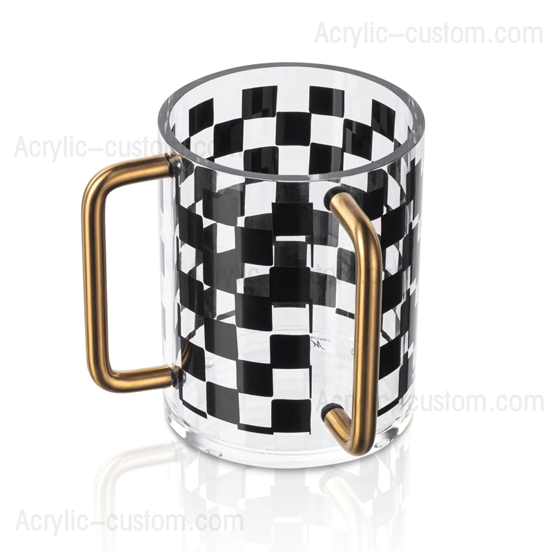 Black Checkered Lucite Washing Cup