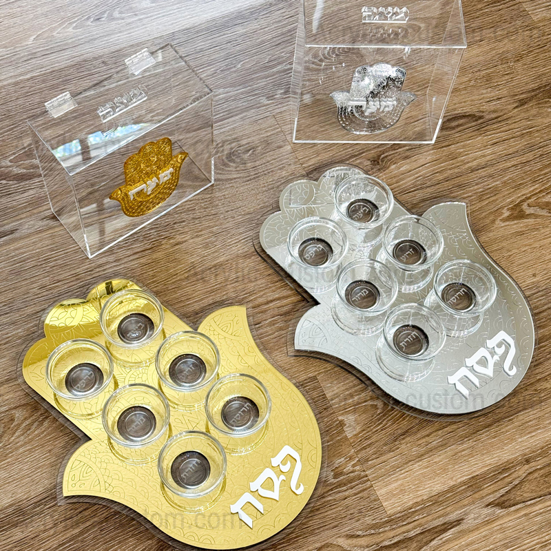 Hamsa-Shaped Acrylic Passover Seder Plate