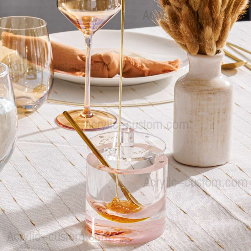 Painted Lucite Honey Dish