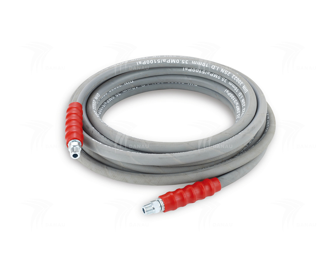 Grey Non-marking Steel Braided Rubber Hose  applicated  high pressure washer washing machine  withhigh pressure hose spray water nozzle