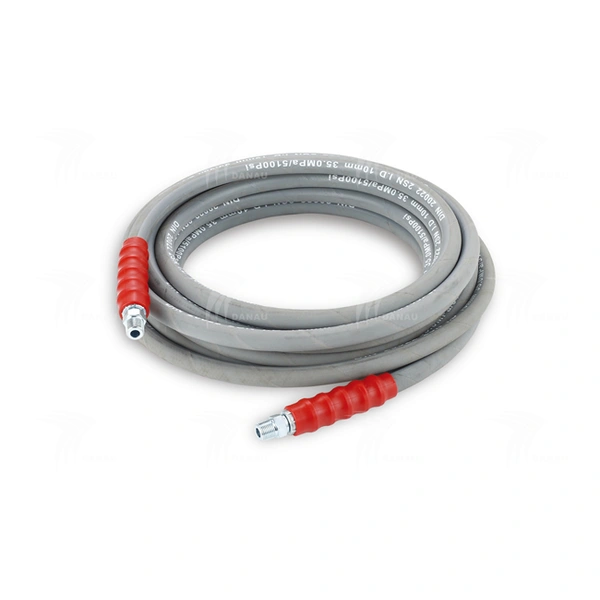 Grey Non-marking Steel Braided Rubber Hose  applicated  high pressure washer washing machine  withhigh pressure hose spray water nozzle