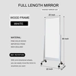 Large Standing Mirror Tilting Mirror Swivel Mirror on wheels