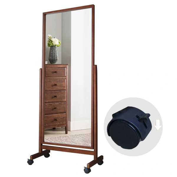 Swivel Adjustable Full Length Mirror on Wheels, 